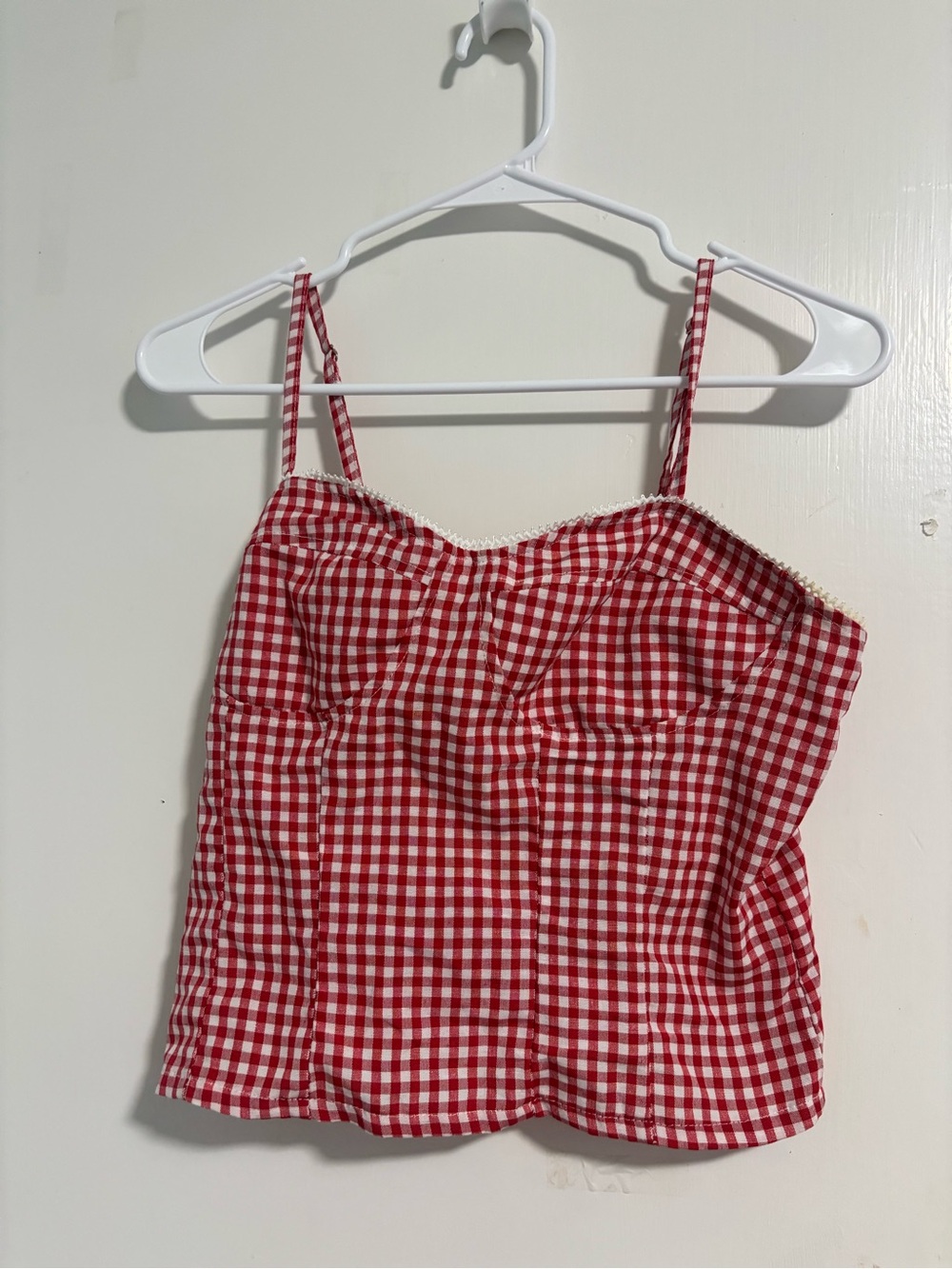 Amazon Red Gingham Spaghetti Strap Tank Top